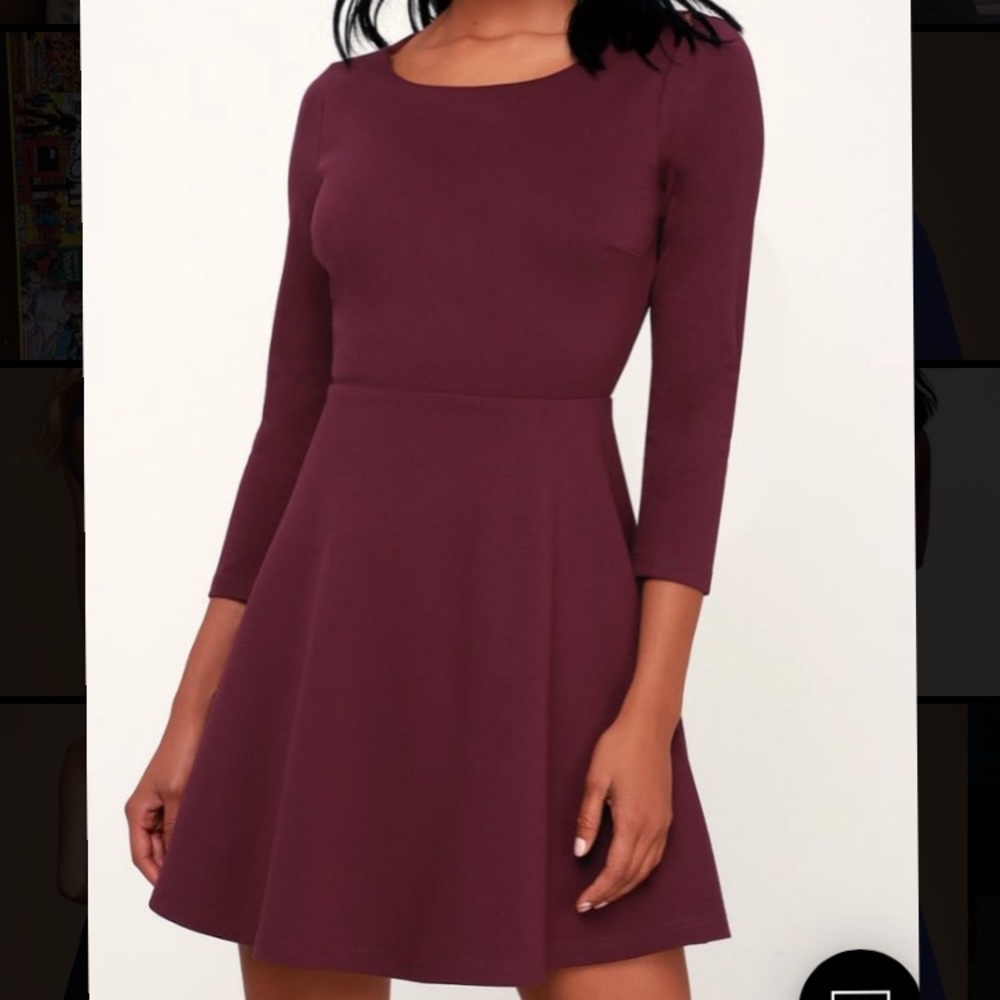 Lulus backless lace mini dress / purple / S